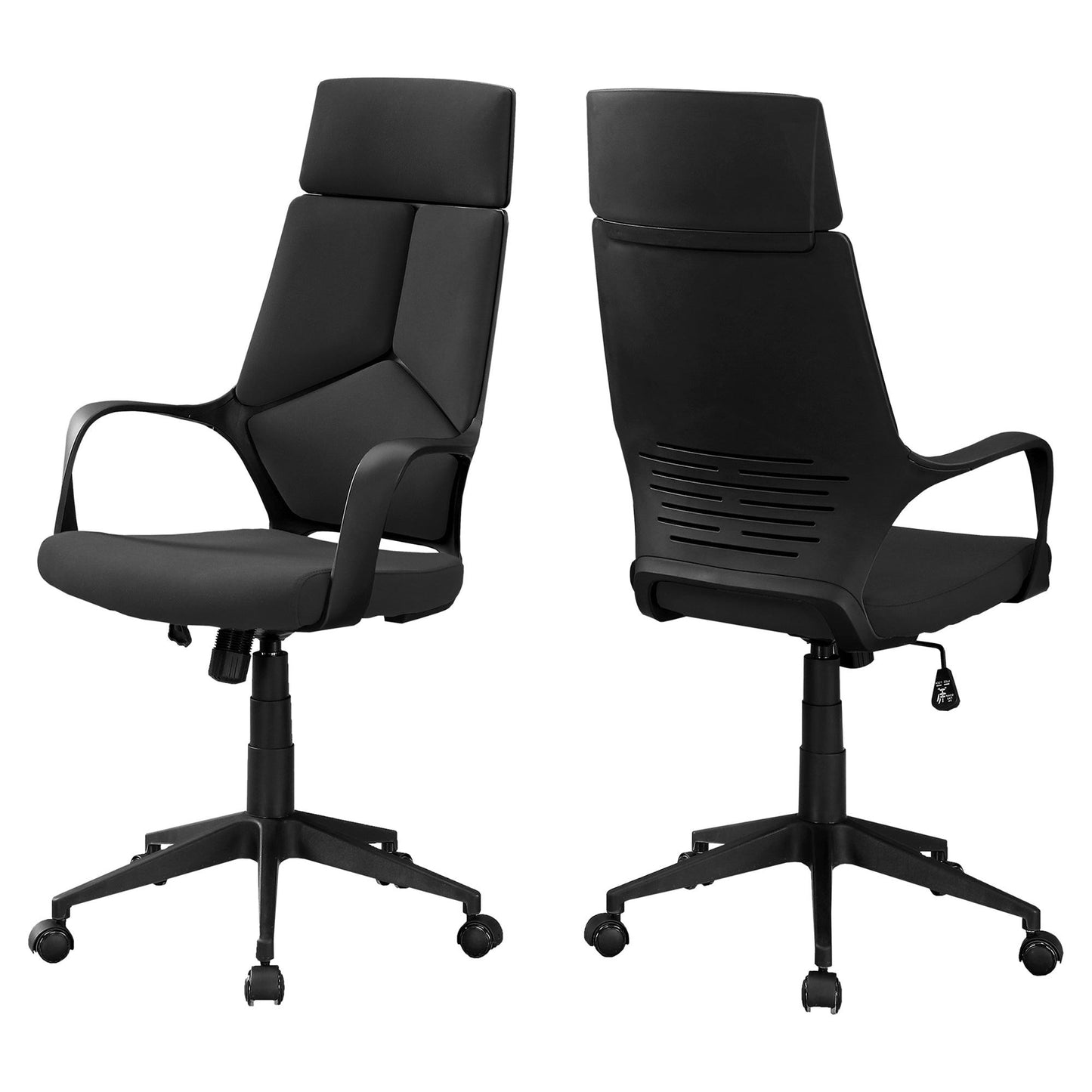 Office Chair - Black / Black Fabric / High Back Executive