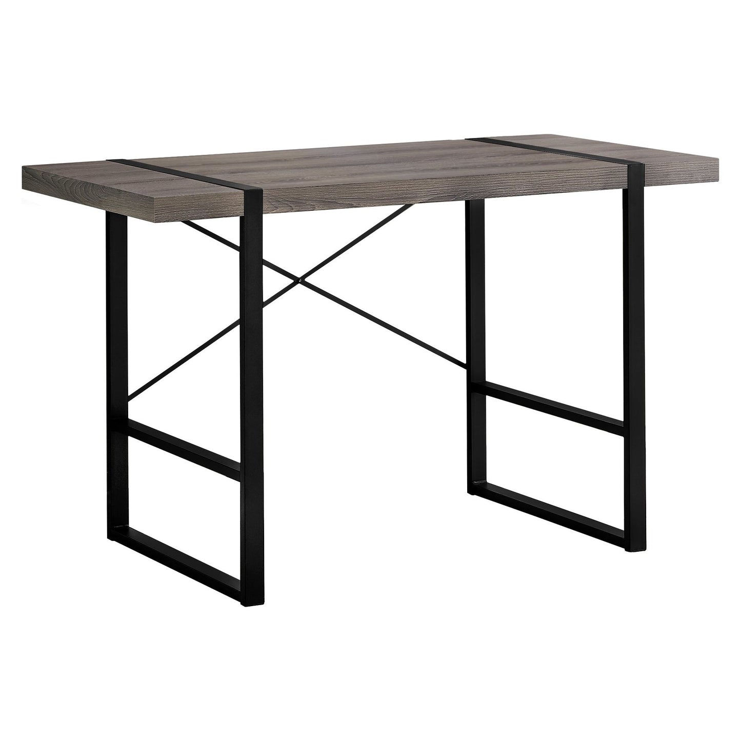 Computer Desk - 48"L / Dark Taupe / Black Metal