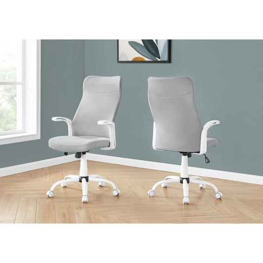 Office Chair - White / Grey Fabric / Multi Position