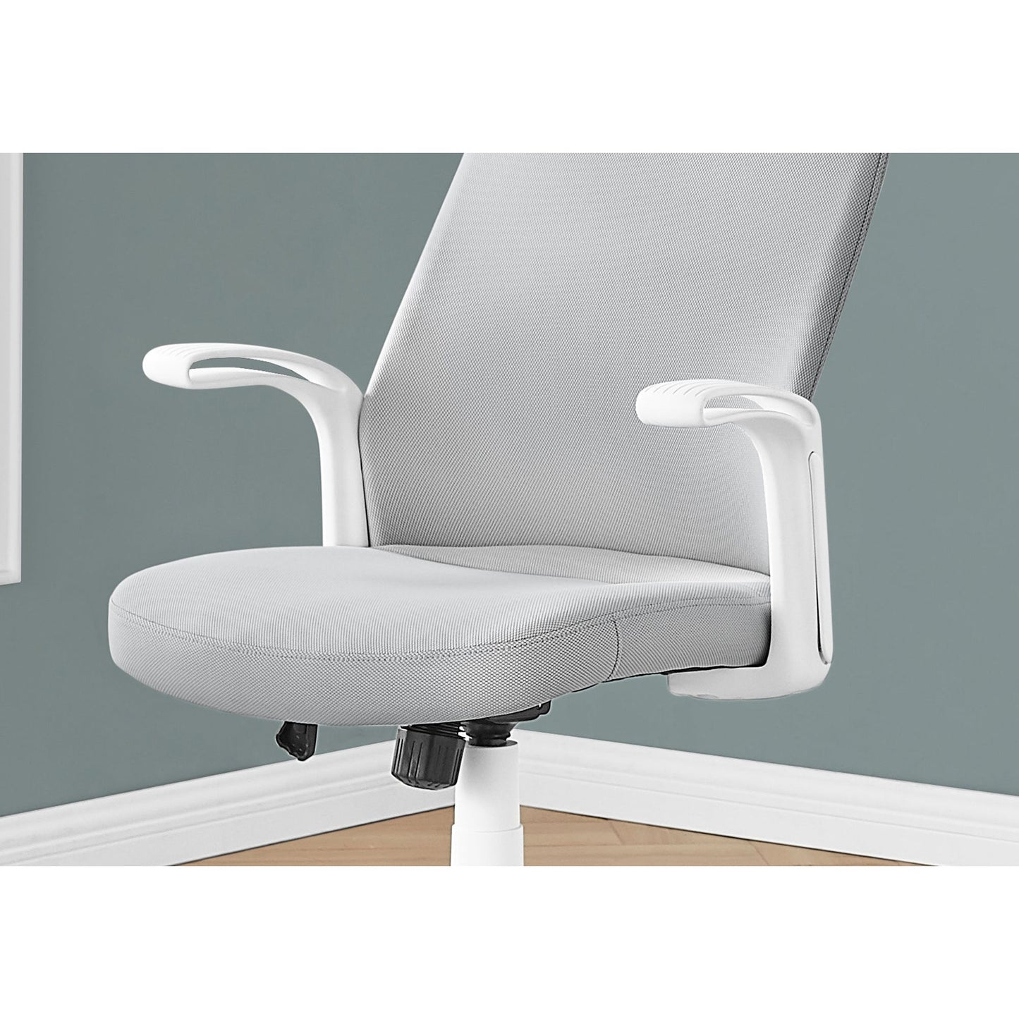 Office Chair - White / Grey Fabric / Multi Position