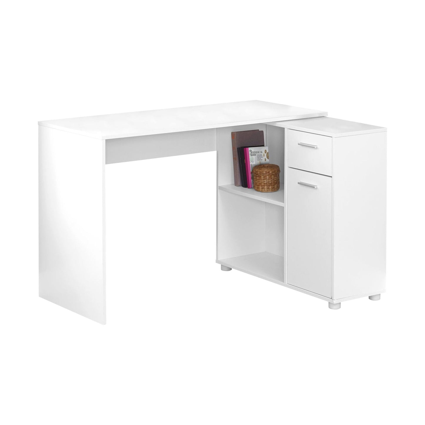 Computer Desk - 46"L / White With A Storage Cabinet