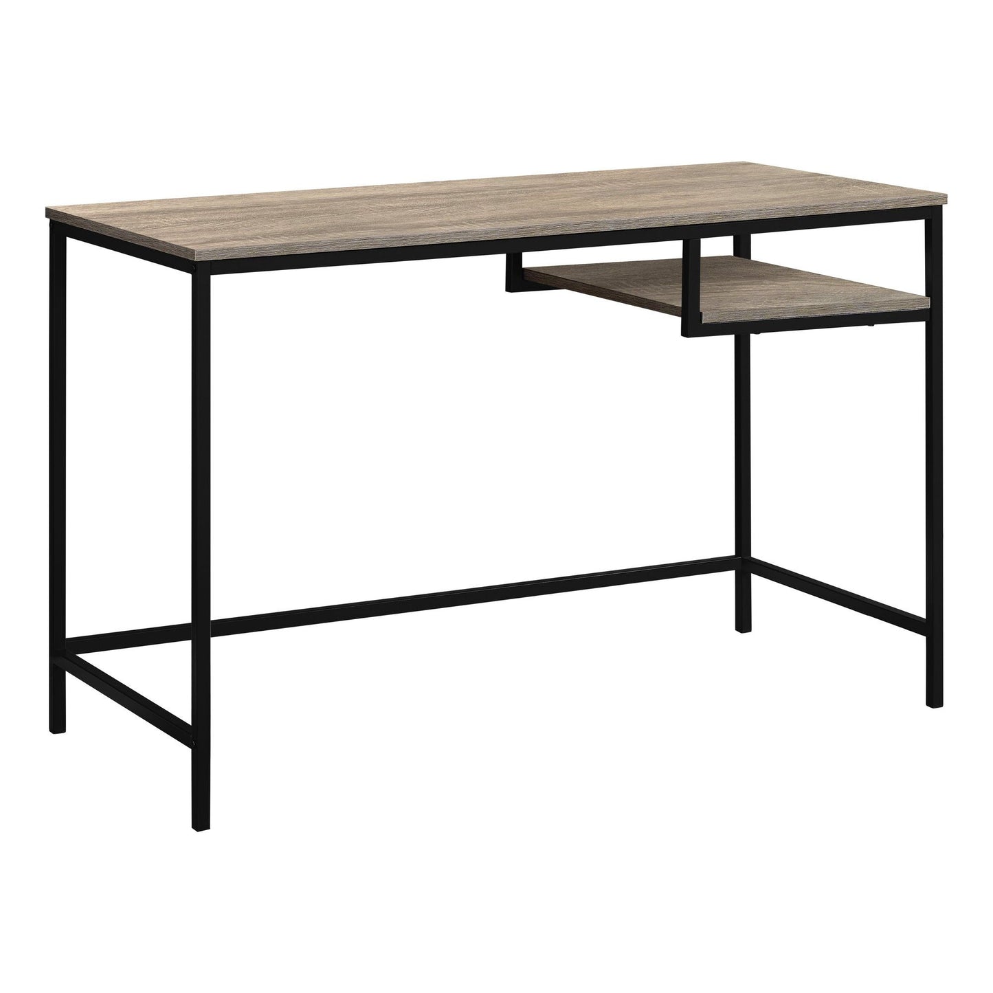 Computer Desk - 48"L / Dark Taupe / Black Metal