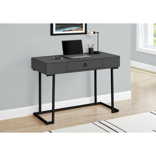 Computer Desk - 42"L / Modern Grey / Black Metal