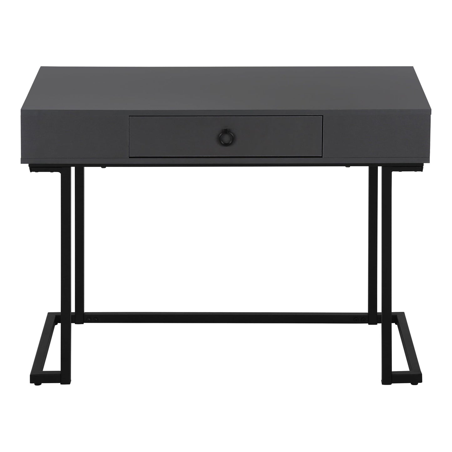 Computer Desk - 42"L / Modern Grey / Black Metal