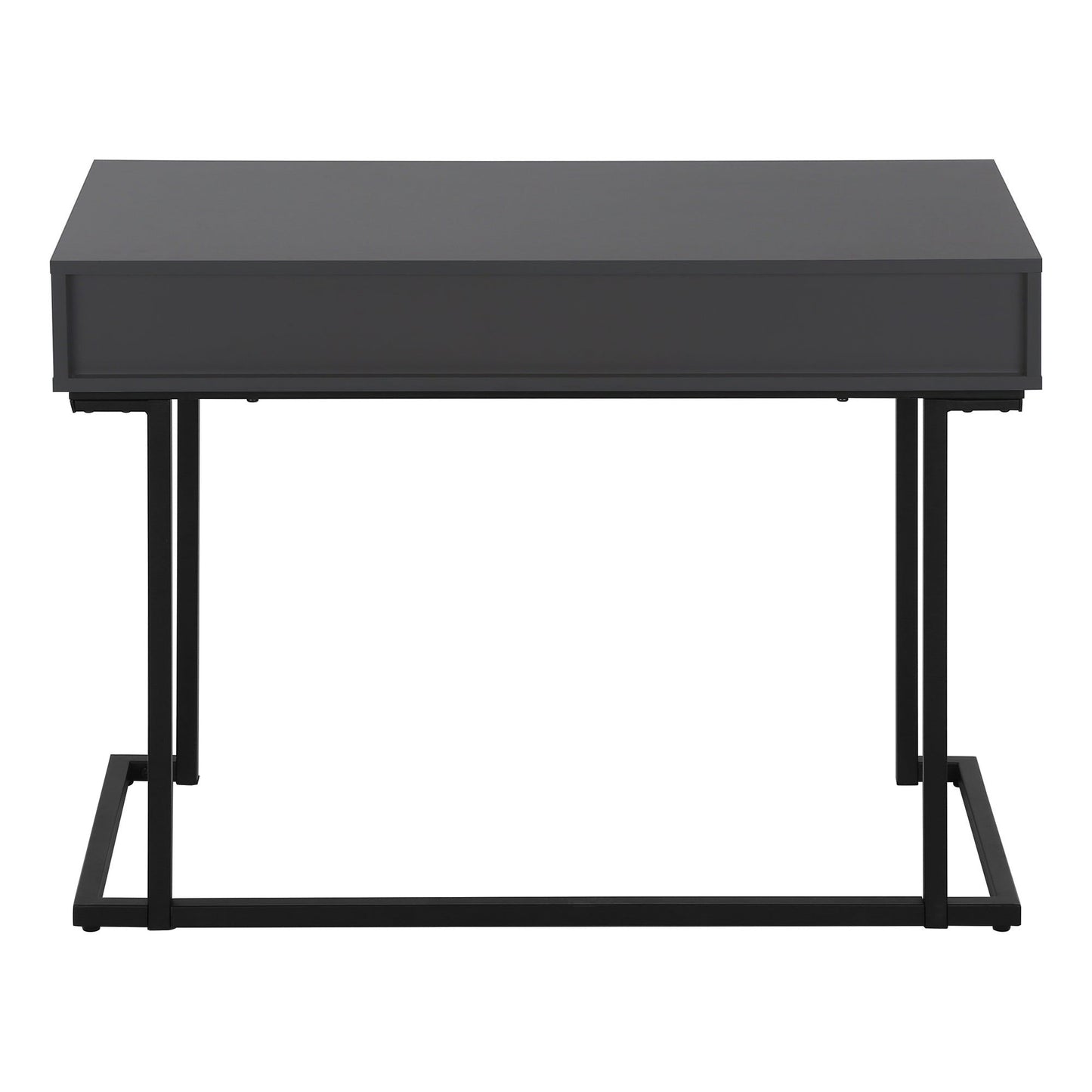 Computer Desk - 42"L / Modern Grey / Black Metal