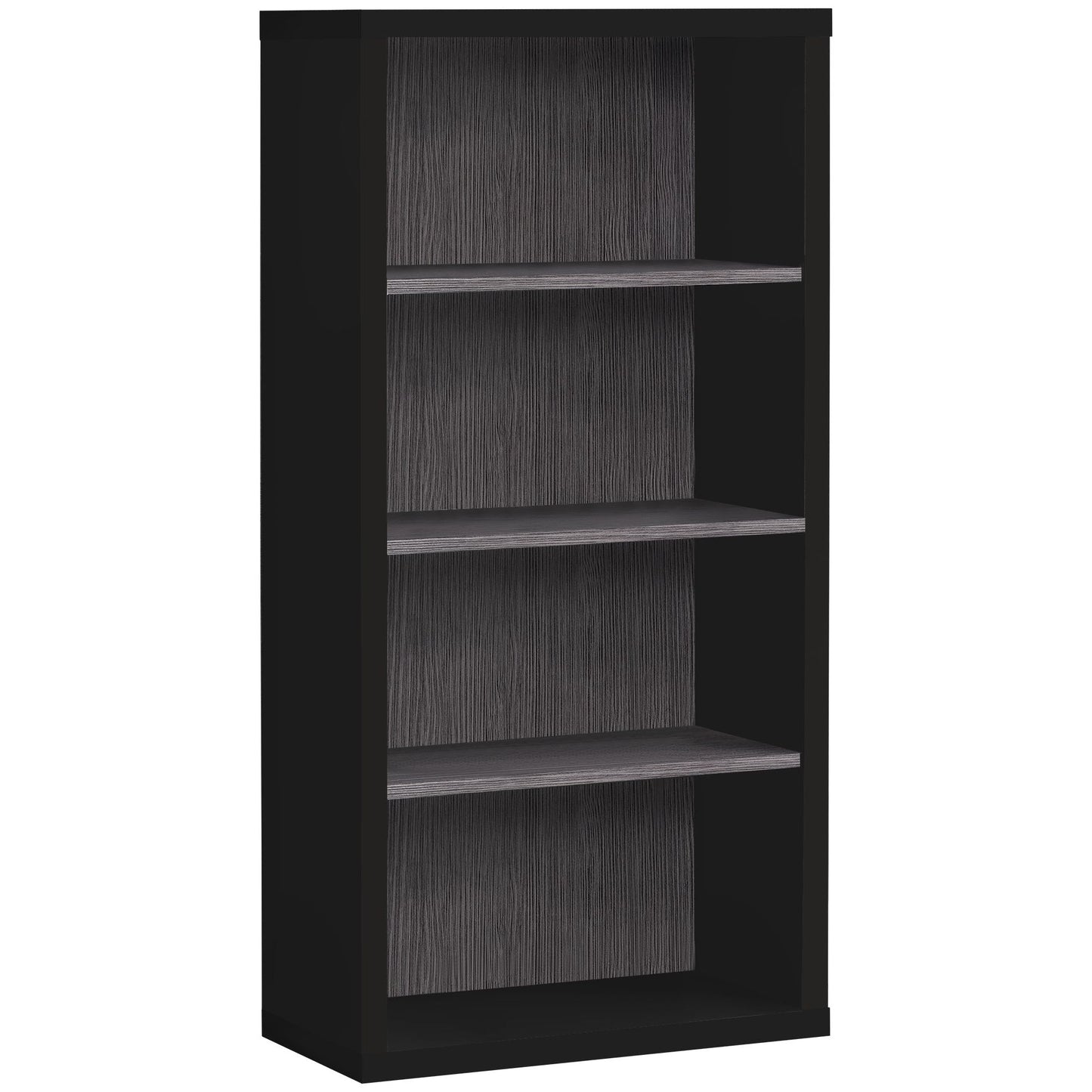 Bookcase - 48"H / Black / Grey With Adjustable Shelves