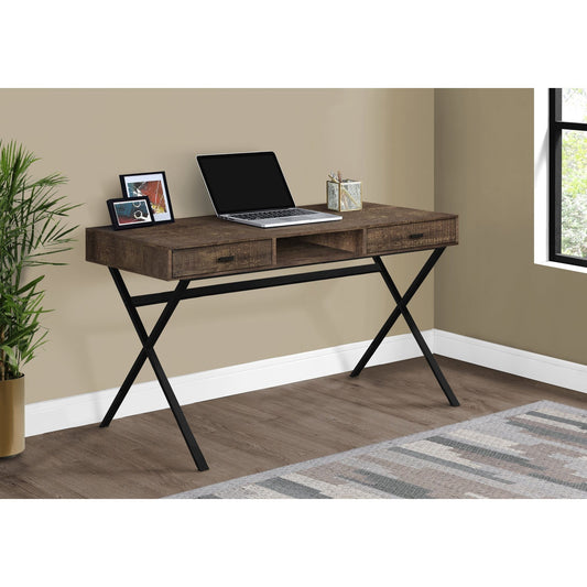 Computer Desk - 48"L / Brown Reclaimed Wood / Black Metal