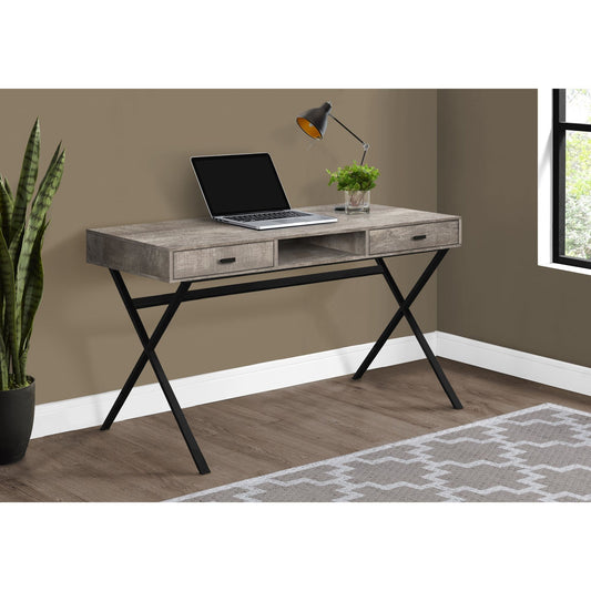 Computer Desk - 48"L / Taupe Reclaimed Wood / Black Metal