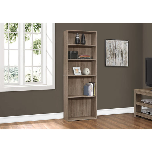 Bookcase - 72"H / Dark Taupe With 5 Shelves