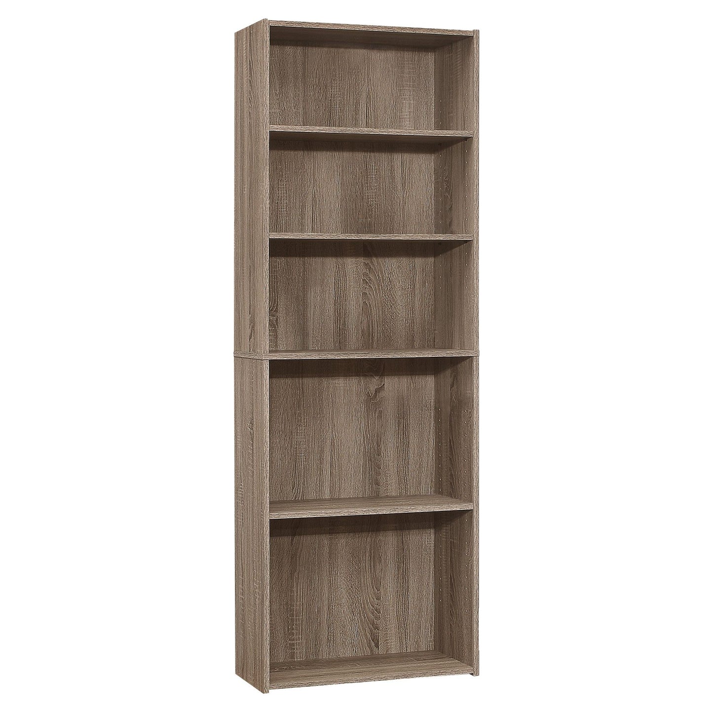 Bookcase - 72"H / Dark Taupe With 5 Shelves