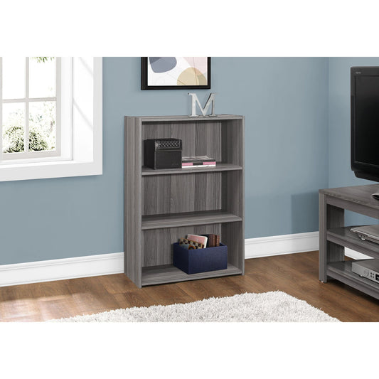 Bookcase - 36"H / Grey With 3 Shelves