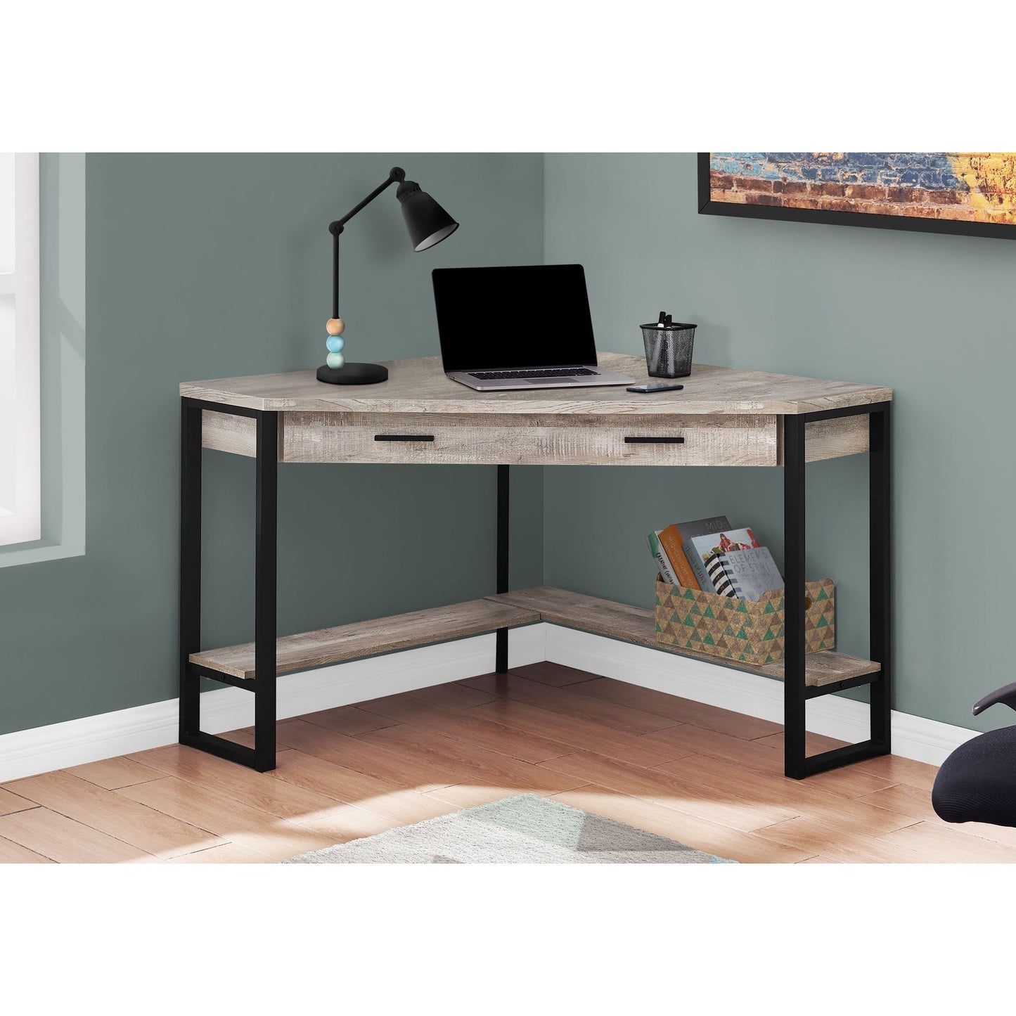 Computer Desk - 42"L / Taupe Reclaimed Wood Corner