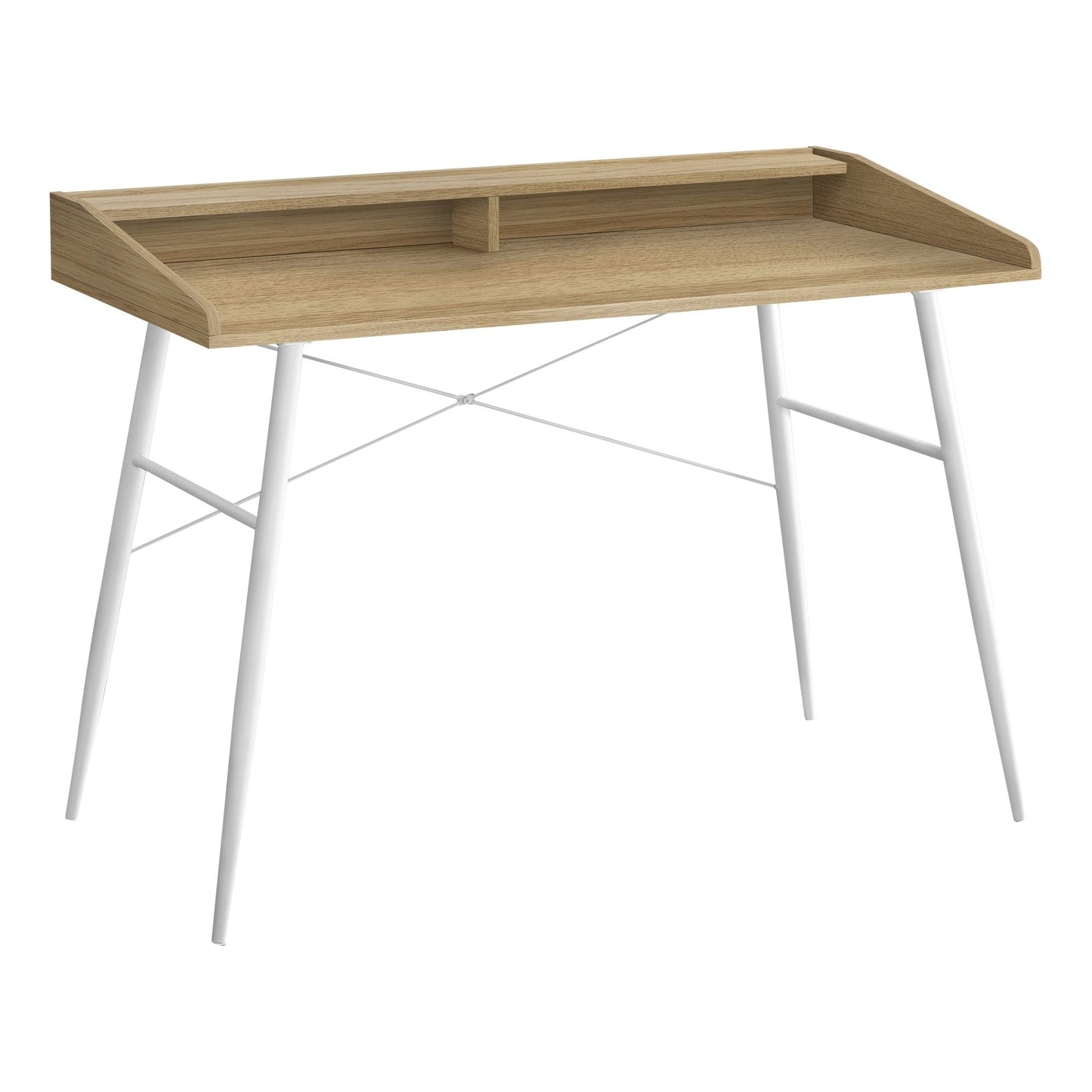 Computer Desk - 48"L / Natural / White Metal