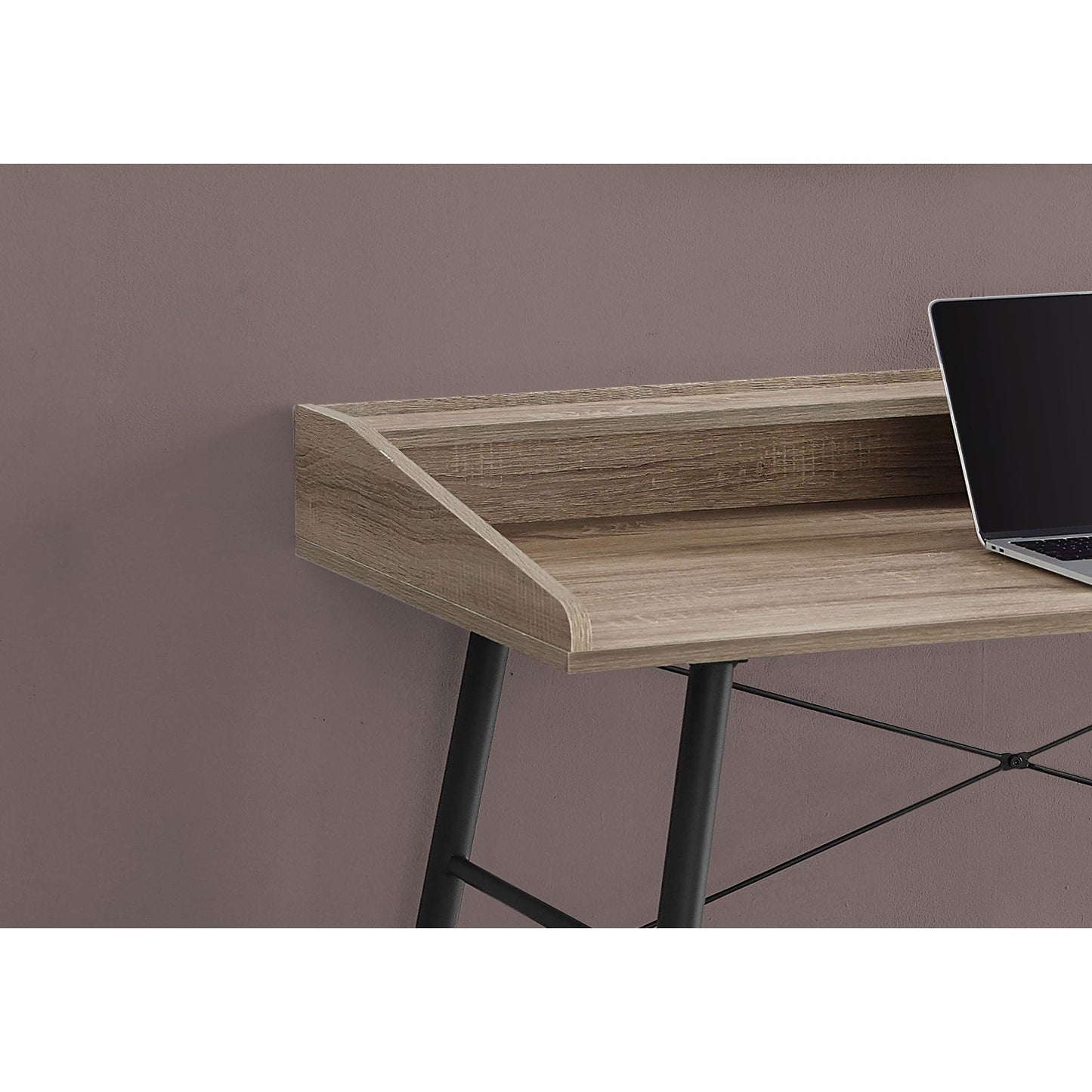 Computer Desk - 48"L / Dark Taupe / Black Metal