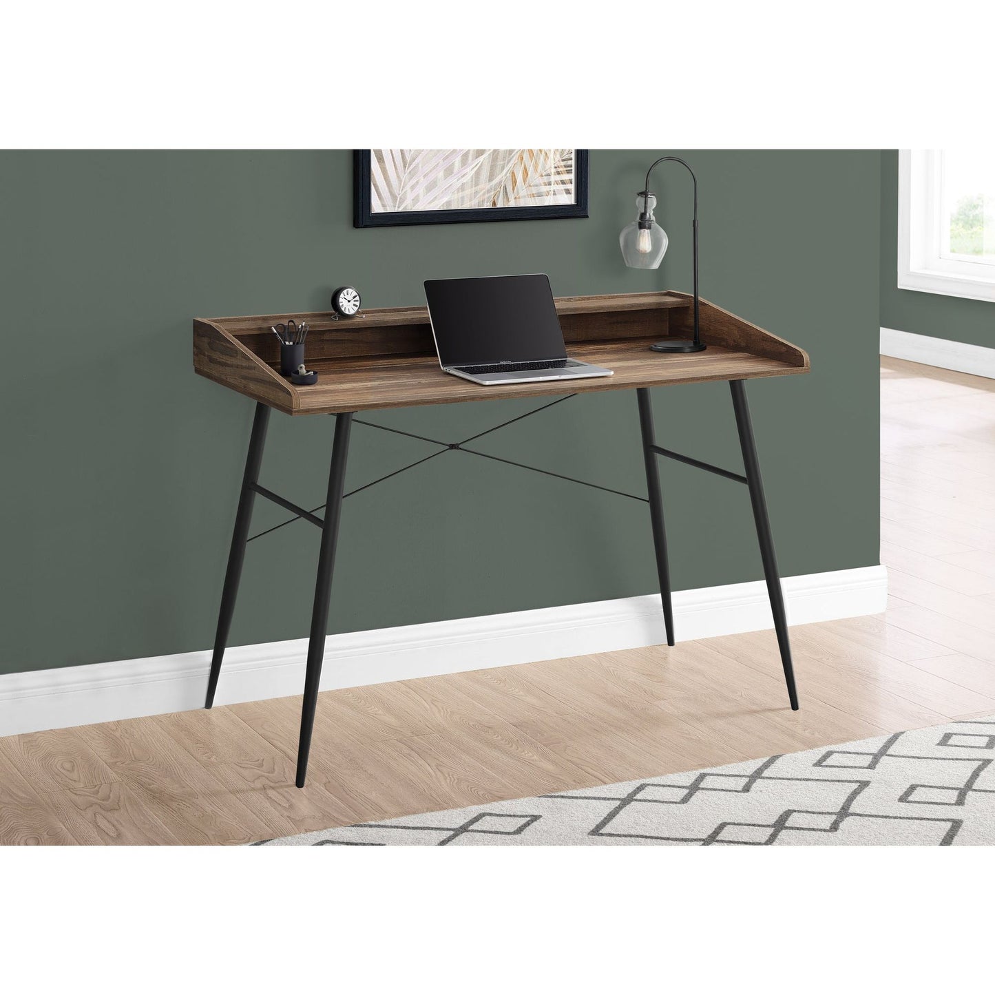 Computer Desk - 48"L / Brown Reclaimed Wood / Black Metal