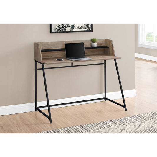 Computer Desk - 48"L / Dark Taupe / Black Metal