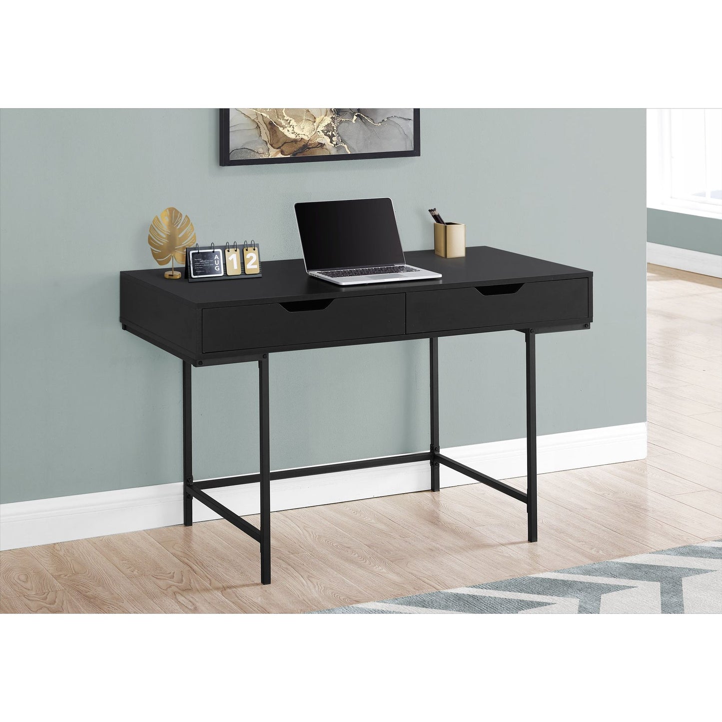 Computer Desk - 48"L / Black / Black Metal