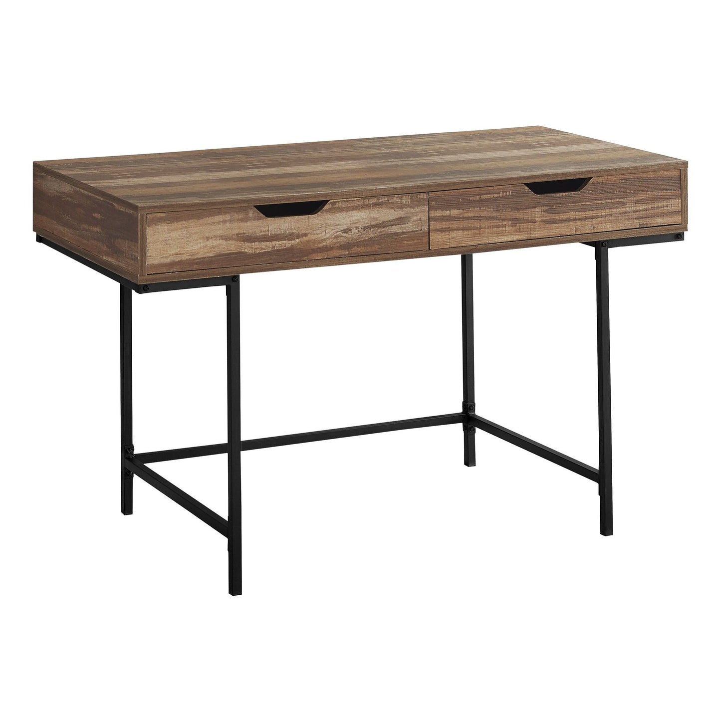 Computer Desk - 48"L / Brown Reclaimed Wood / Black Metal