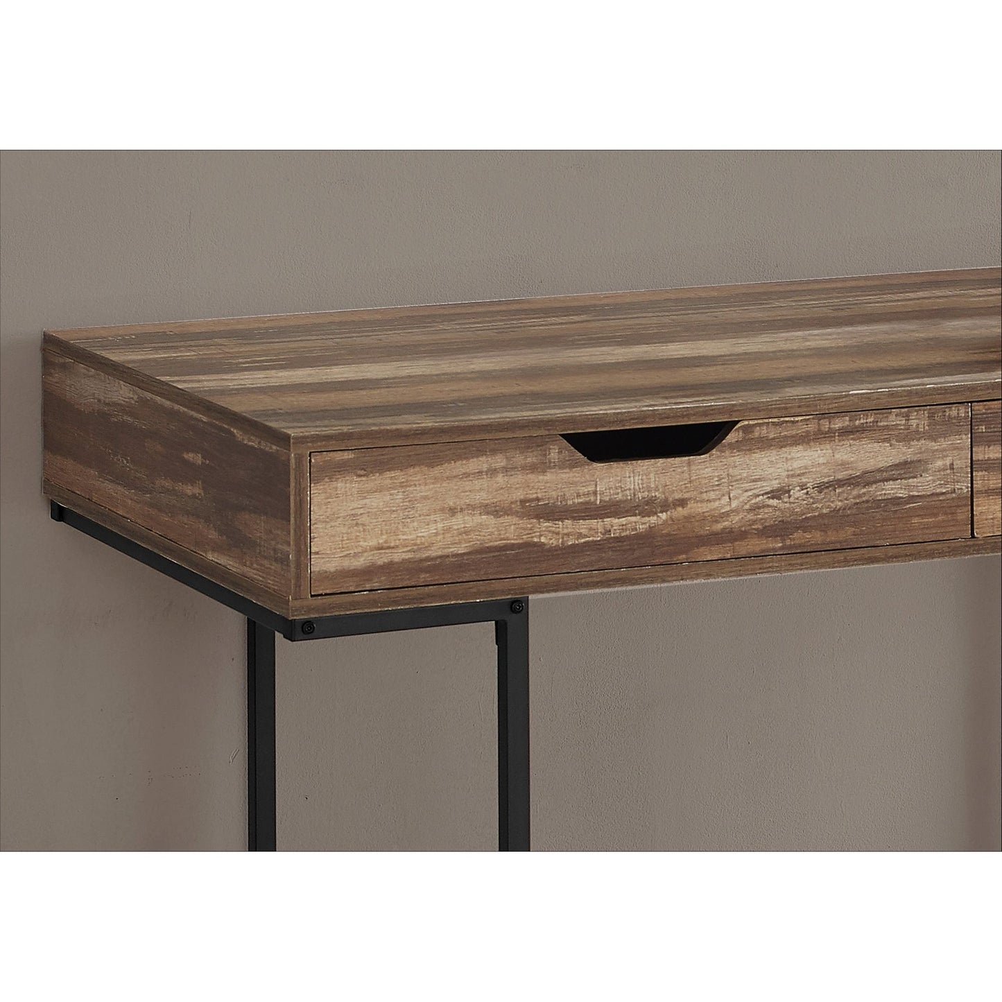 Computer Desk - 48"L / Brown Reclaimed Wood / Black Metal