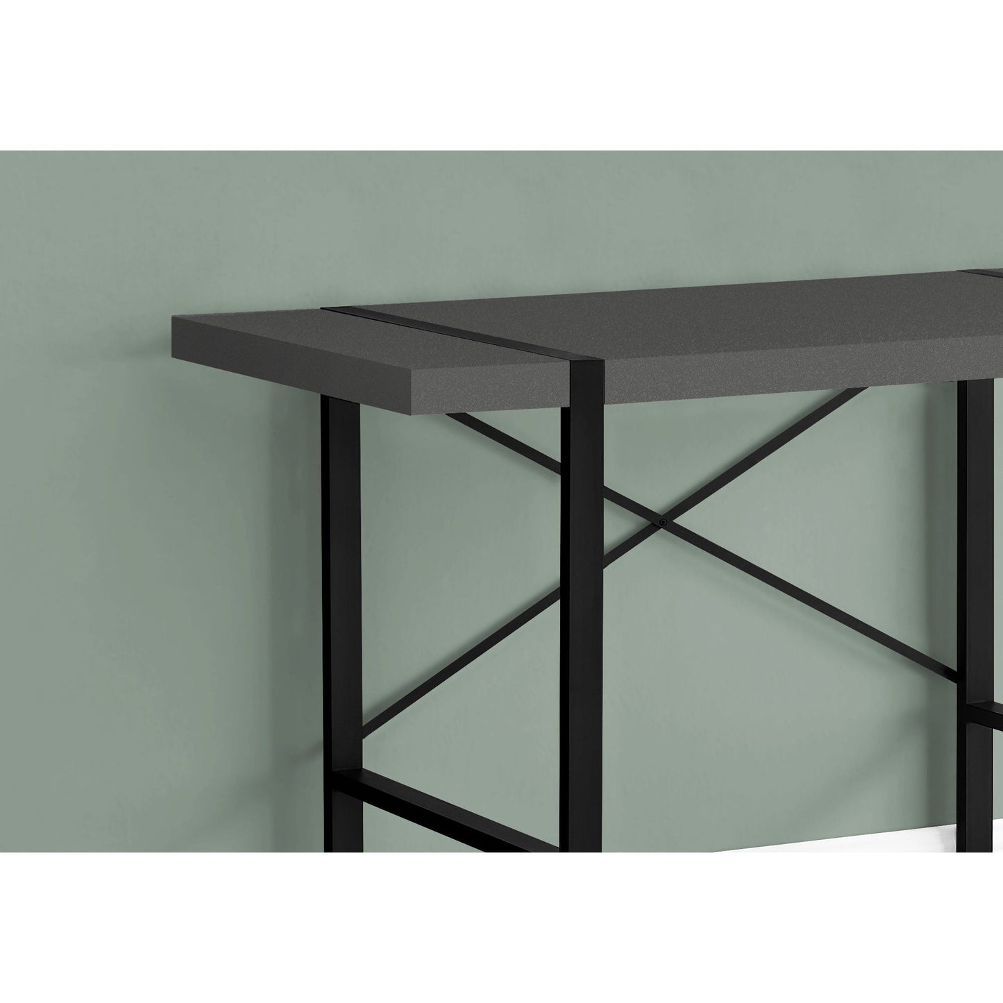 Computer Desk - 48"L / Modern Grey / Black Metal