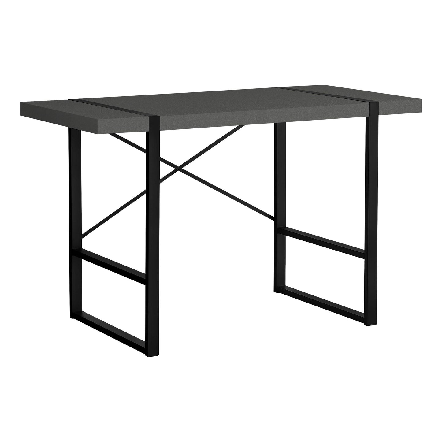 Computer Desk - 48"L / Modern Grey / Black Metal