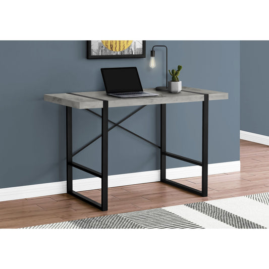 Computer Desk - 48"L / Grey Concrete-Look / Black Metal