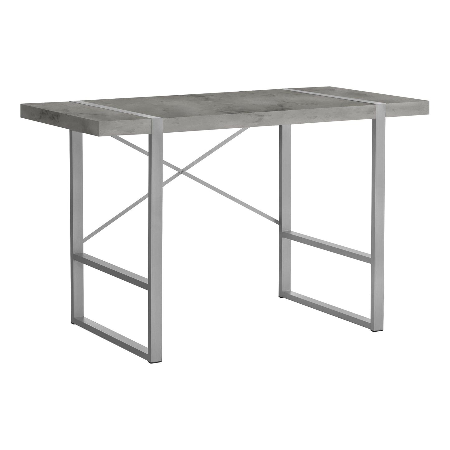 Computer Desk - 48"L / Grey Concrete-Look / Silver Metal