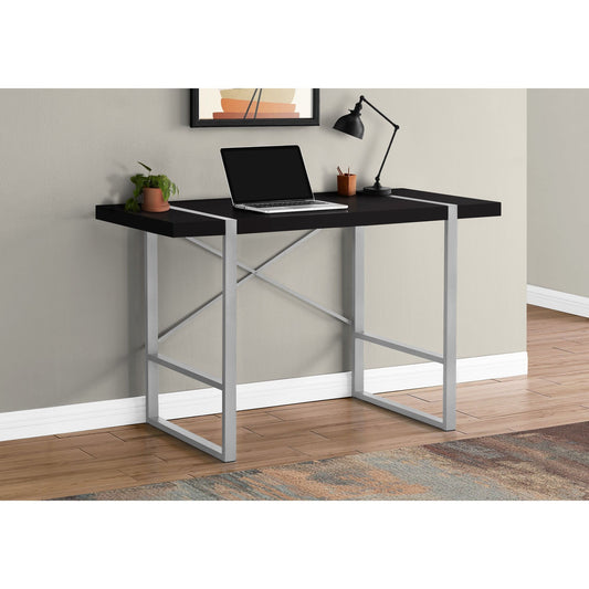 Computer Desk - 48"L / Black / Silver Metal