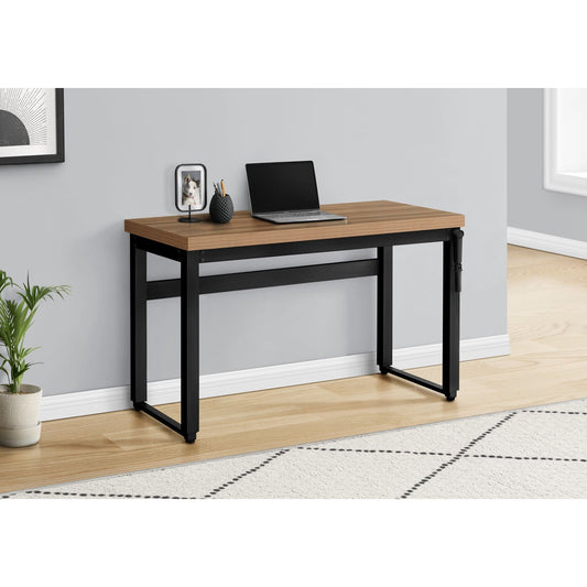 Computer Desk - 48"L / Reclaimed Wood / Adj.Height/ Black