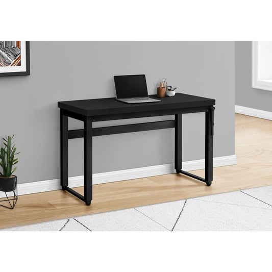 Computer Desk - 48"L / Black / Adj.Height/ Black Metal