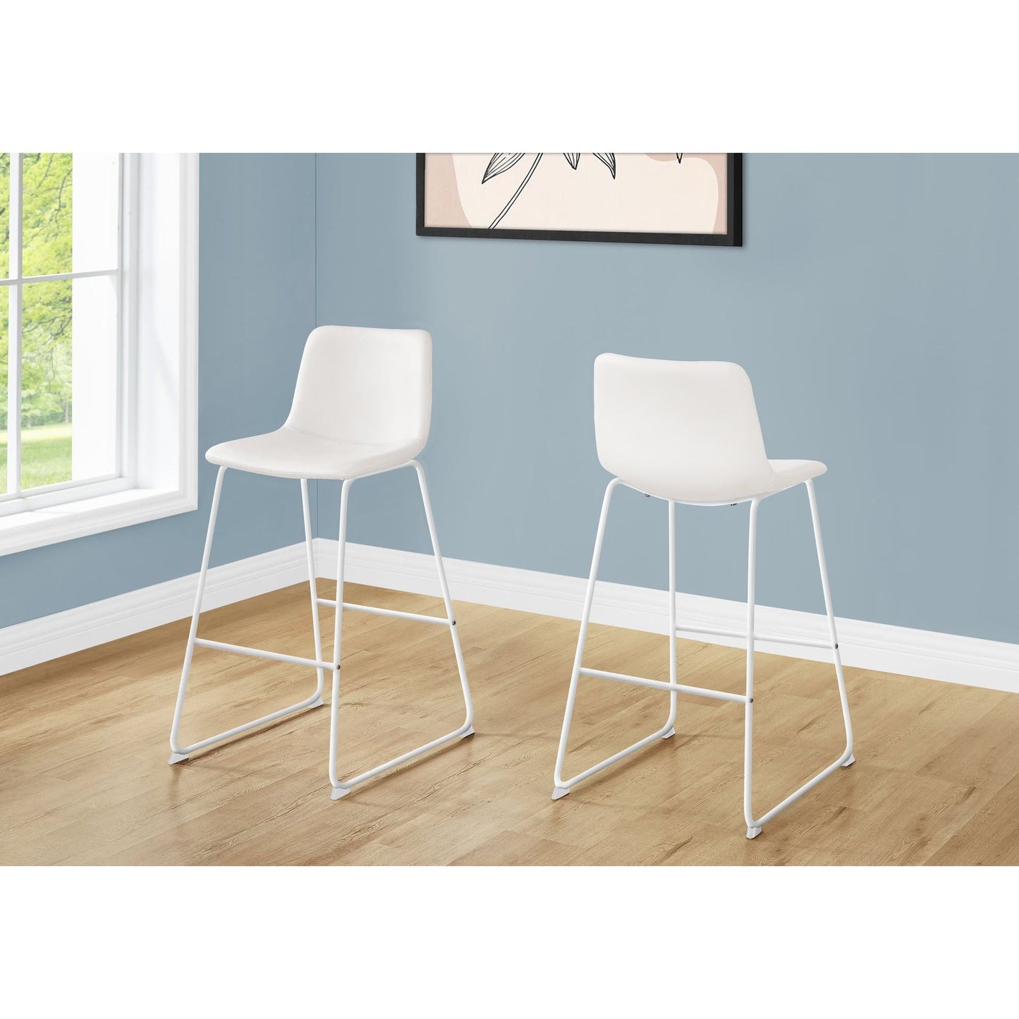 Office Chair - White Leather-Look / Stand-Up Desk