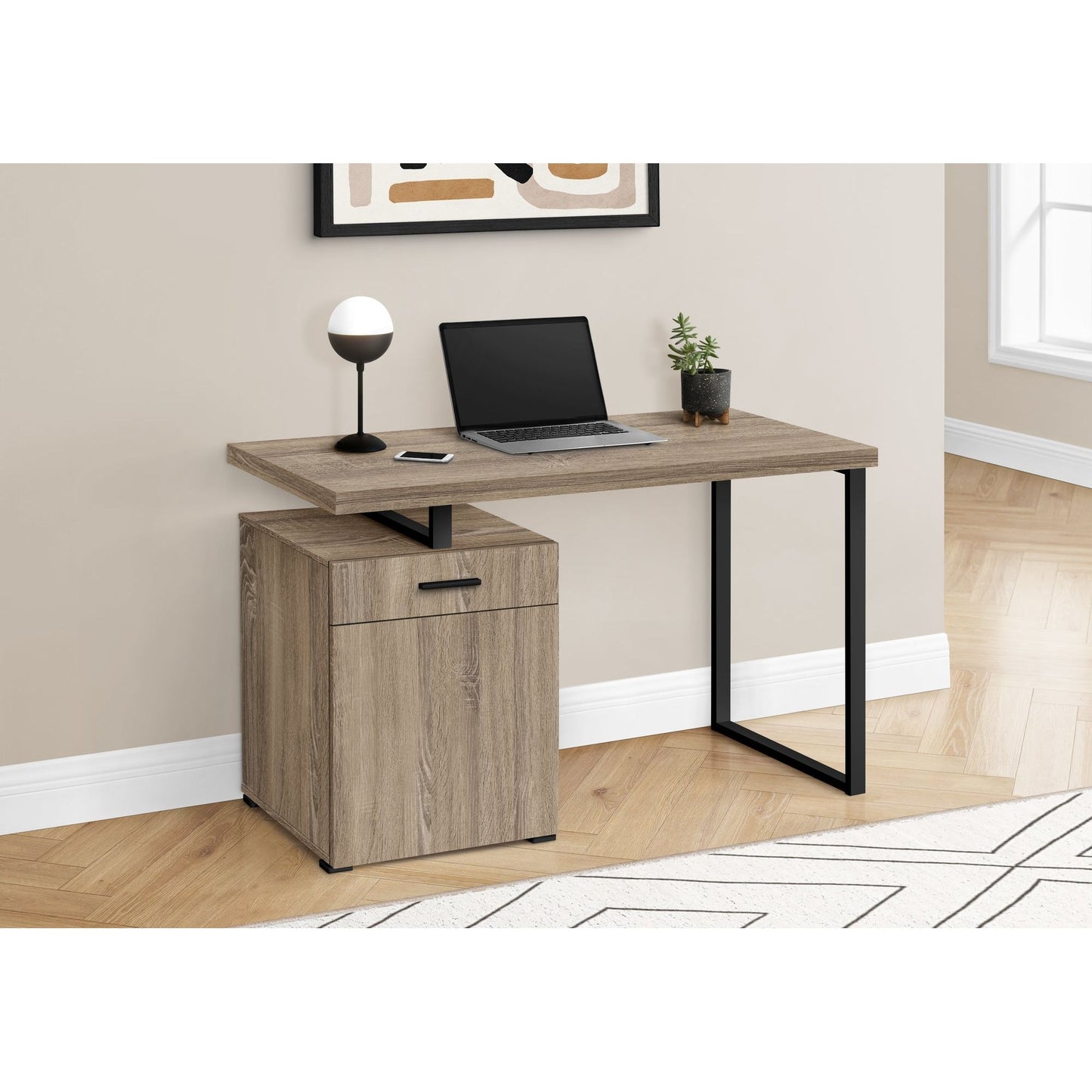 Computer Desk - 48"L / Dark Taupe Left Or Right Facing