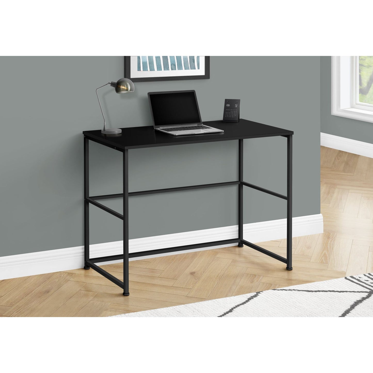 Computer Desk - 40"L / Black / Black Metal