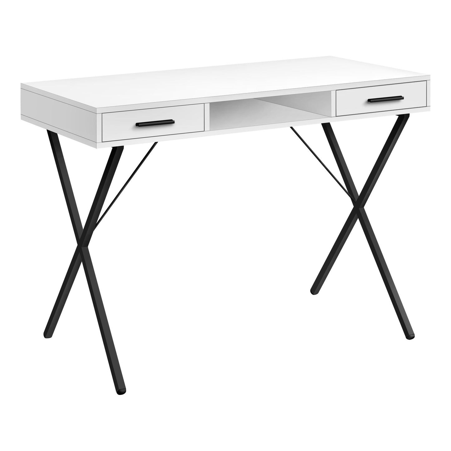 Computer Desk - 42"L / White / Black Metal