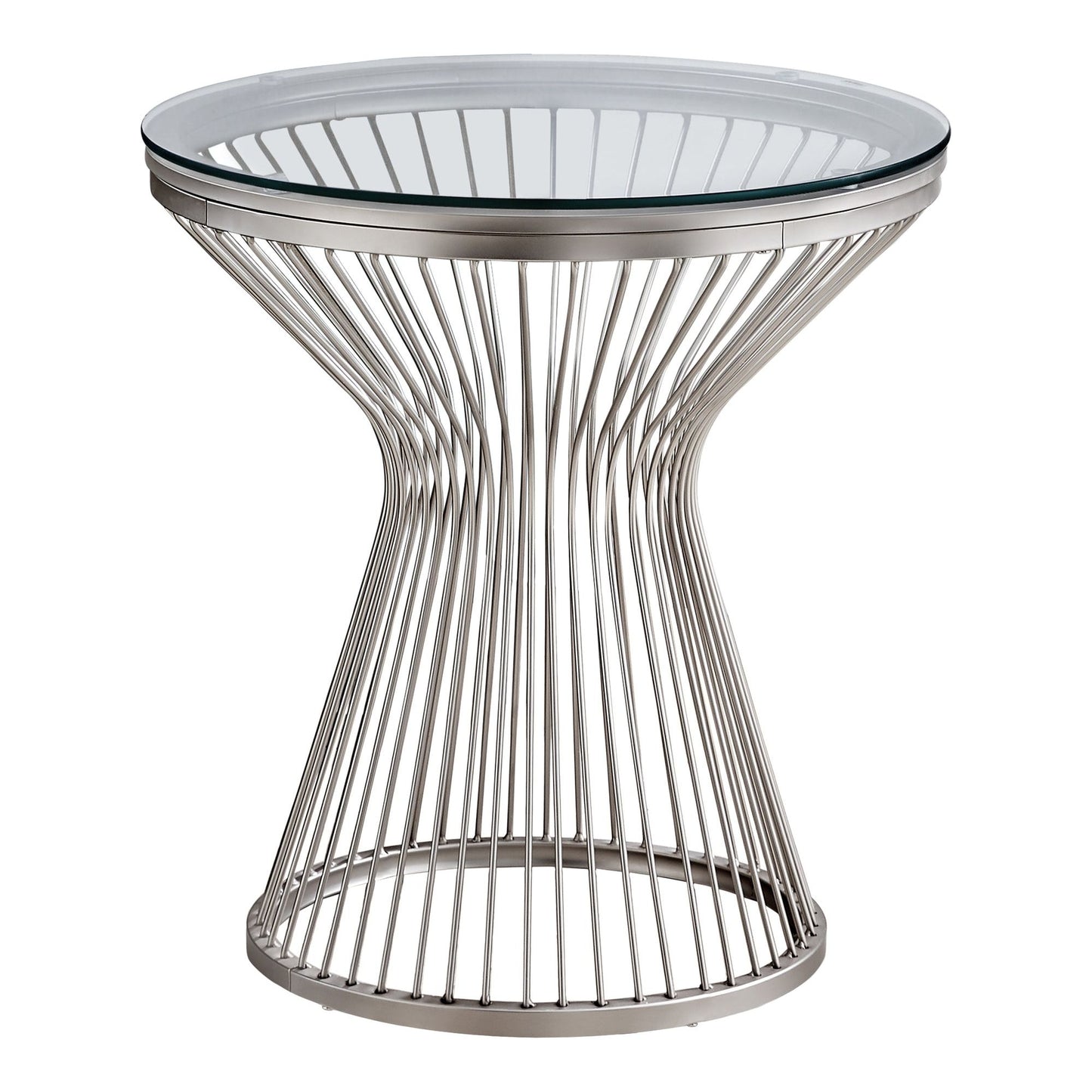 Accent Table - 24"H / Stainless Steel With Tempered Glass