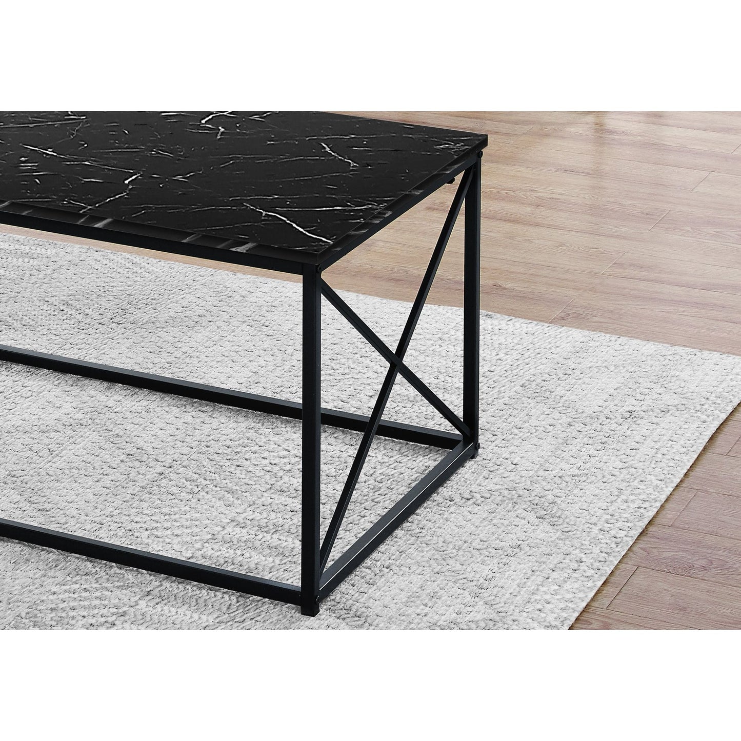 Table Set - 3PC Set / Black Marble / Black Metal