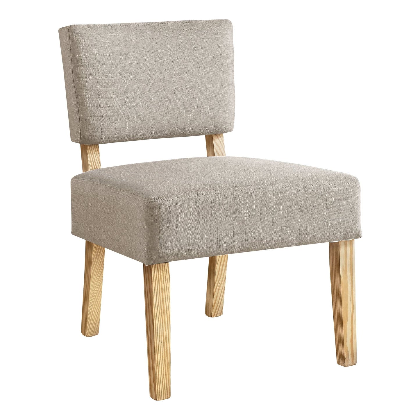 Accent Chair - Taupe Fabric / Natural Wood Legs