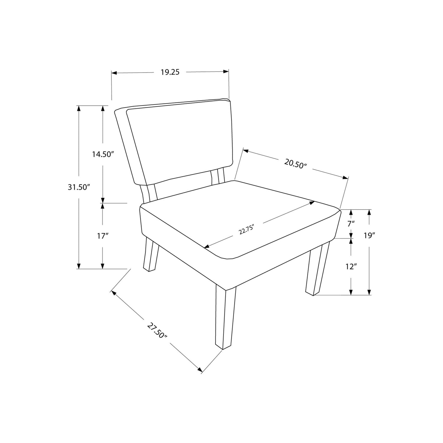 Accent Chair - Light Grey Fabric / Natural Wood Legs