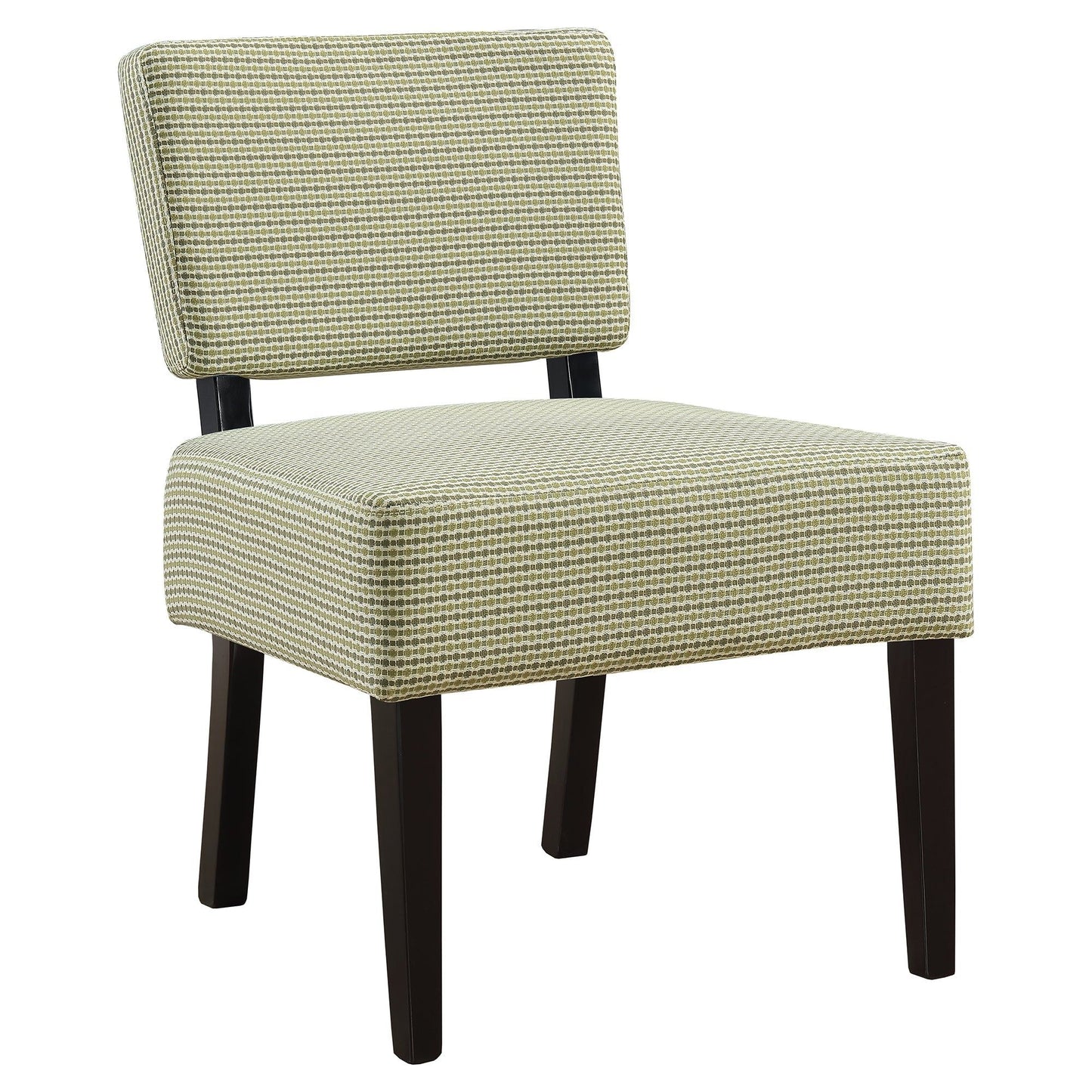 Accent Chair - Light / Dark Green Abstract Dot Fabric