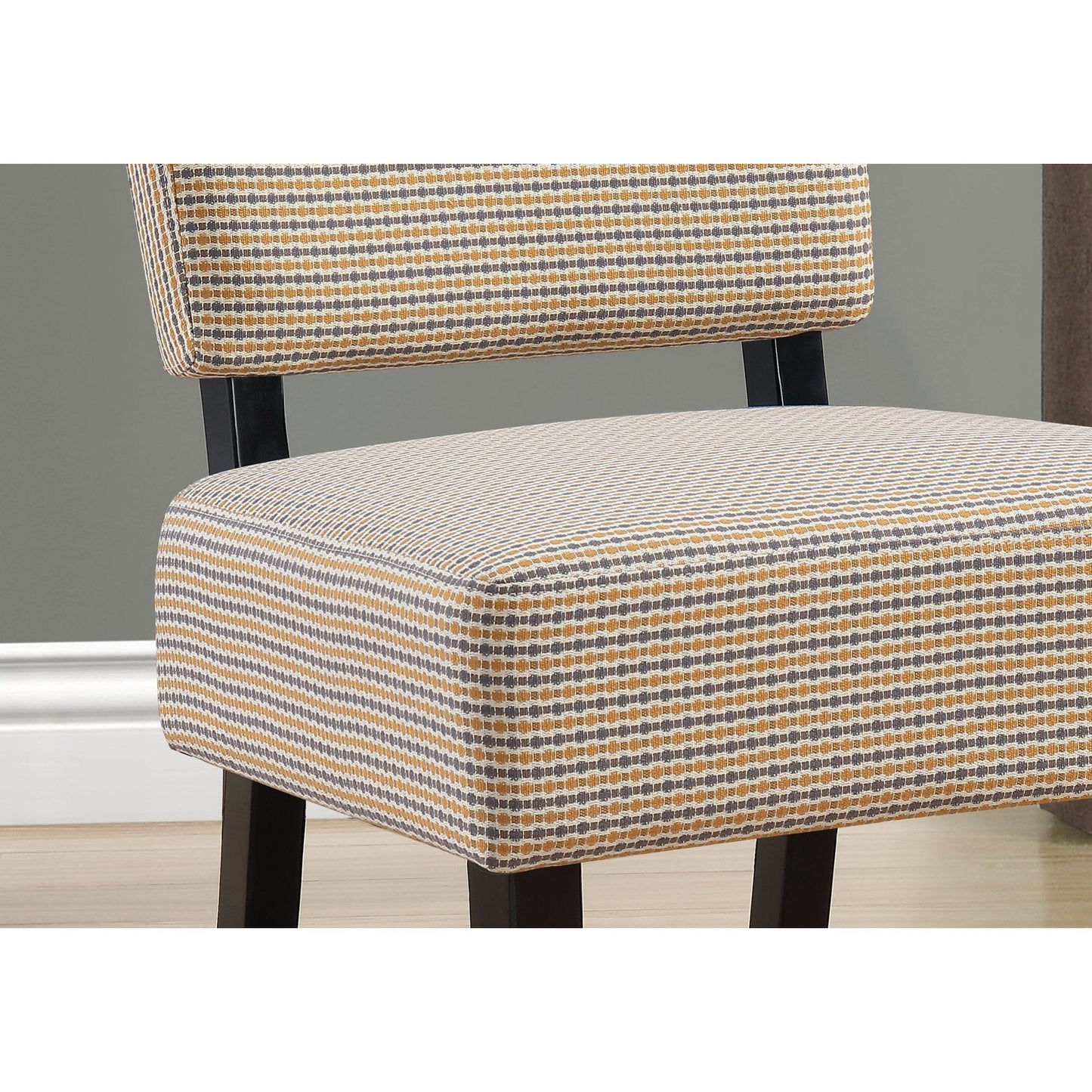 Accent Chair - Gold / Grey Abstract Dot Fabric