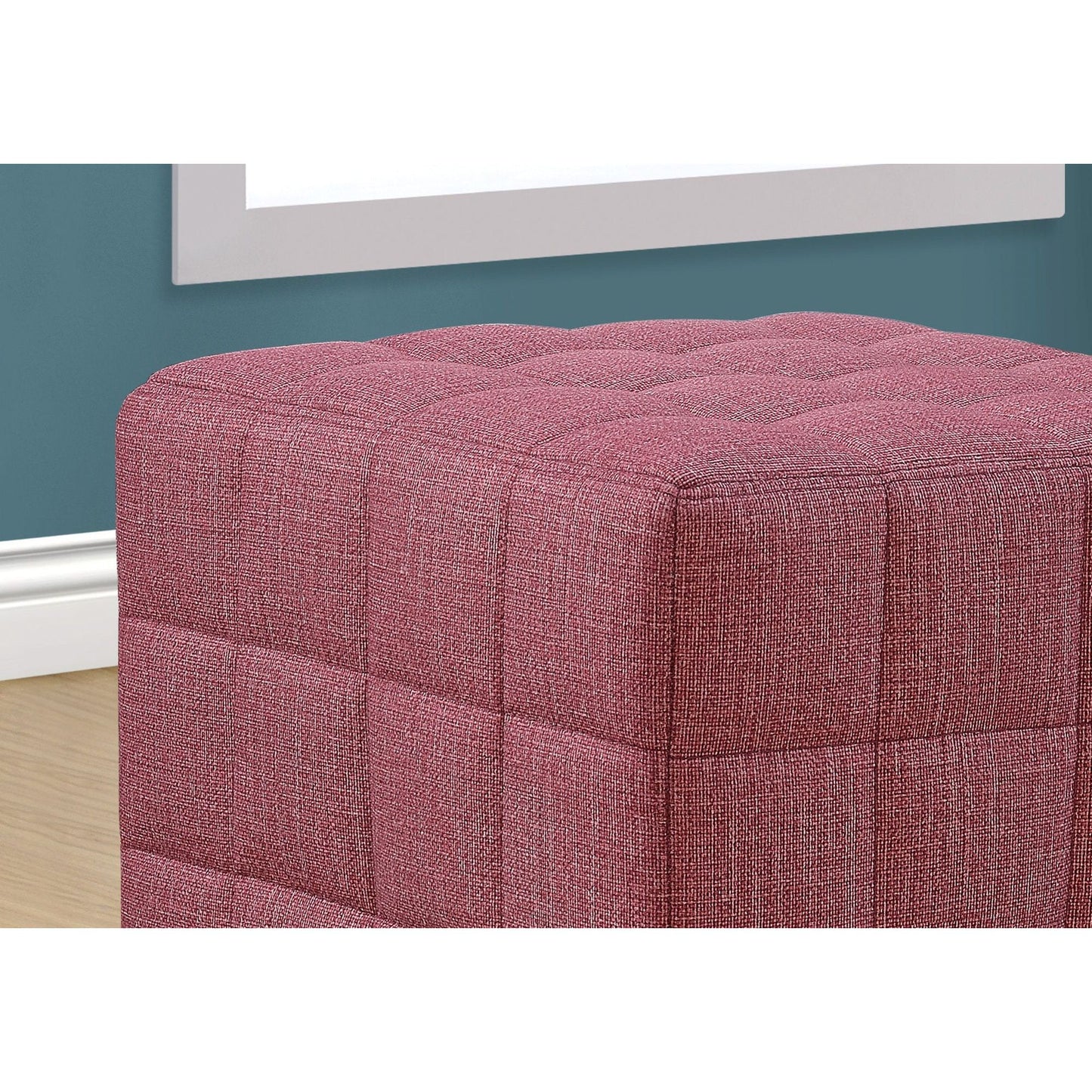 Ottoman - Light Red Linen-Look Fabric