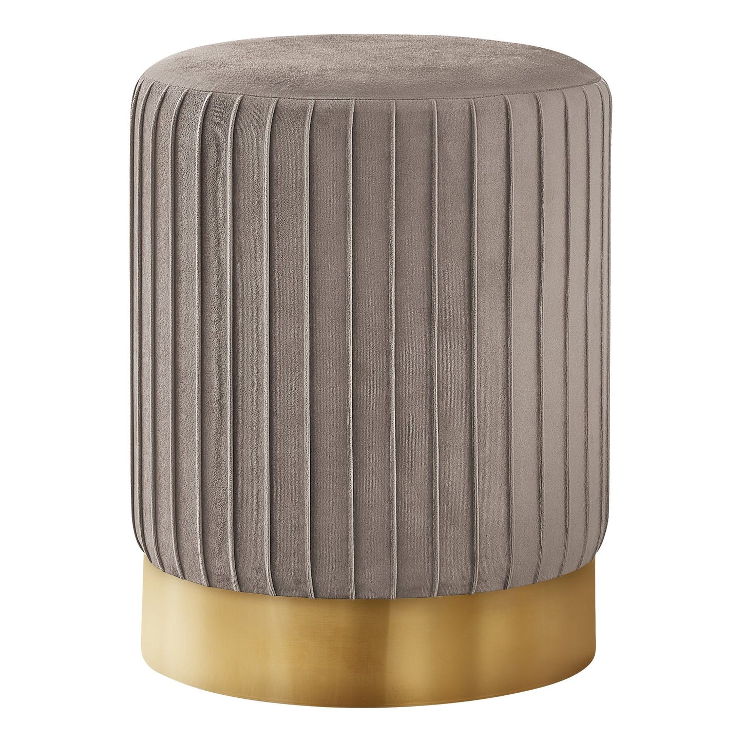 Ottoman - Light Brown Velvet / Gold Metal Base