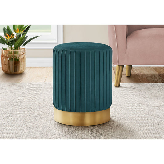 Ottoman - Turquoise Velvet / Gold Metal Base