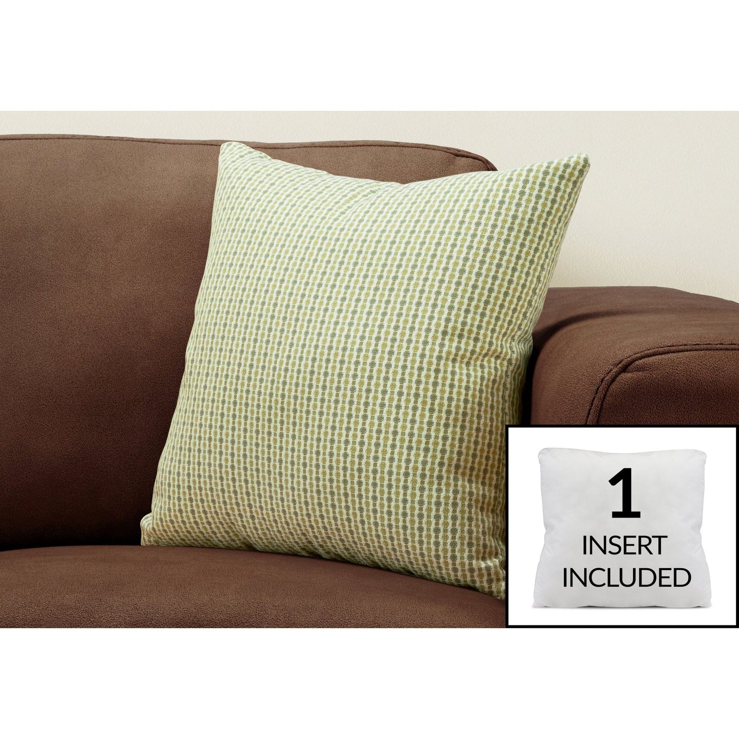 Pillow - 18"X 18" / Light / Dark Green Abstract Dot / 1Pc