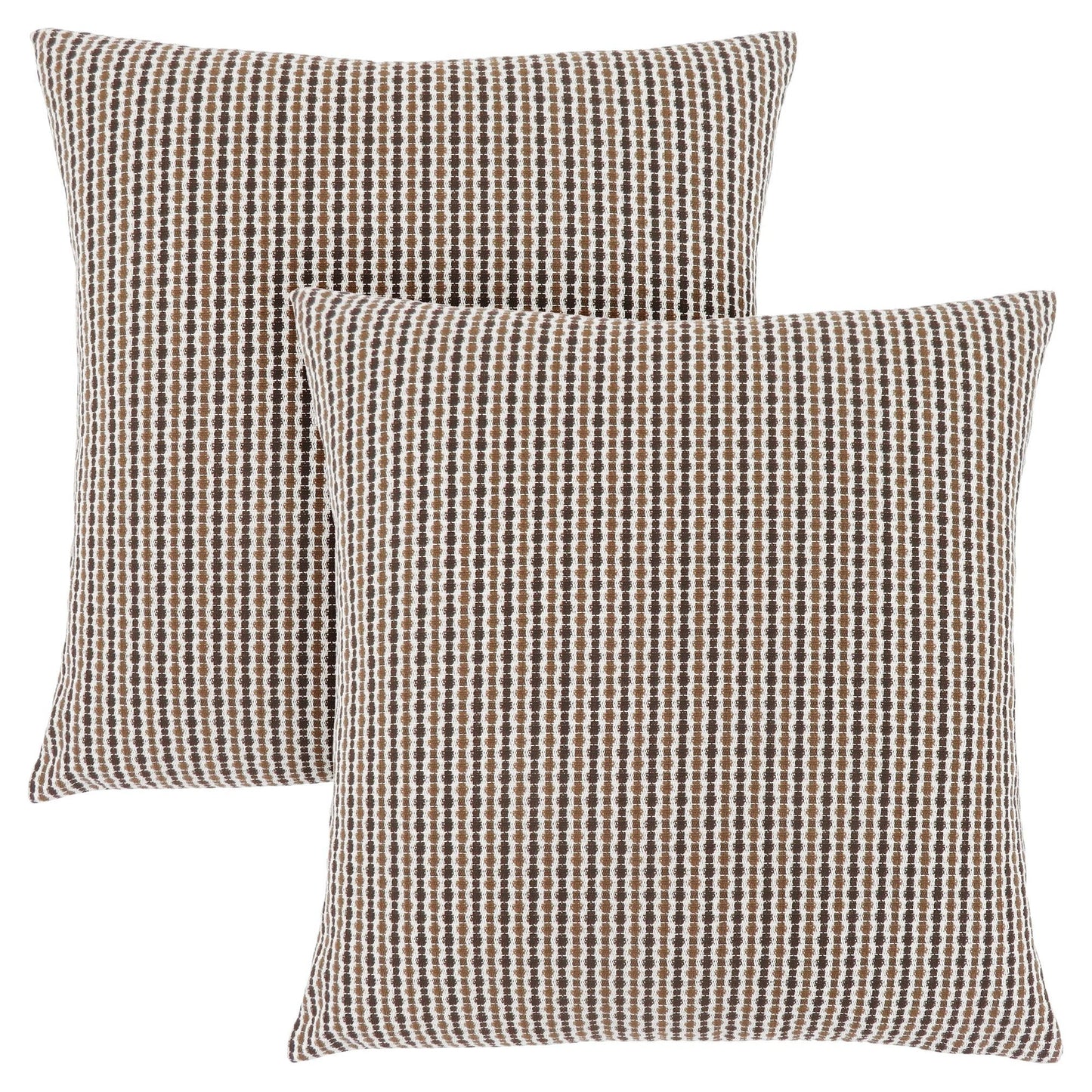 Pillow - 18"X 18" / Light / Dark Brown Abstract Dot/ 2Pcs