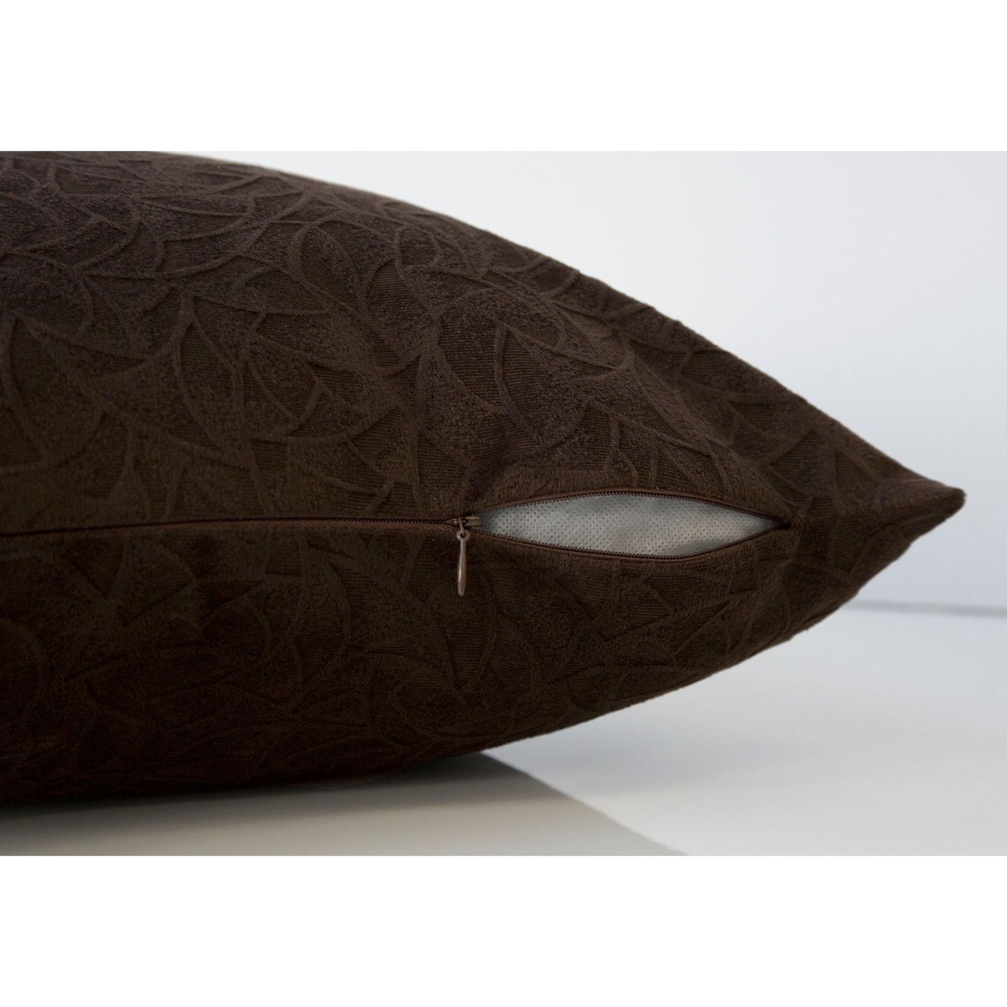 Pillow - 18"X 18" / Dark Brown Floral Velvet / 2Pcs