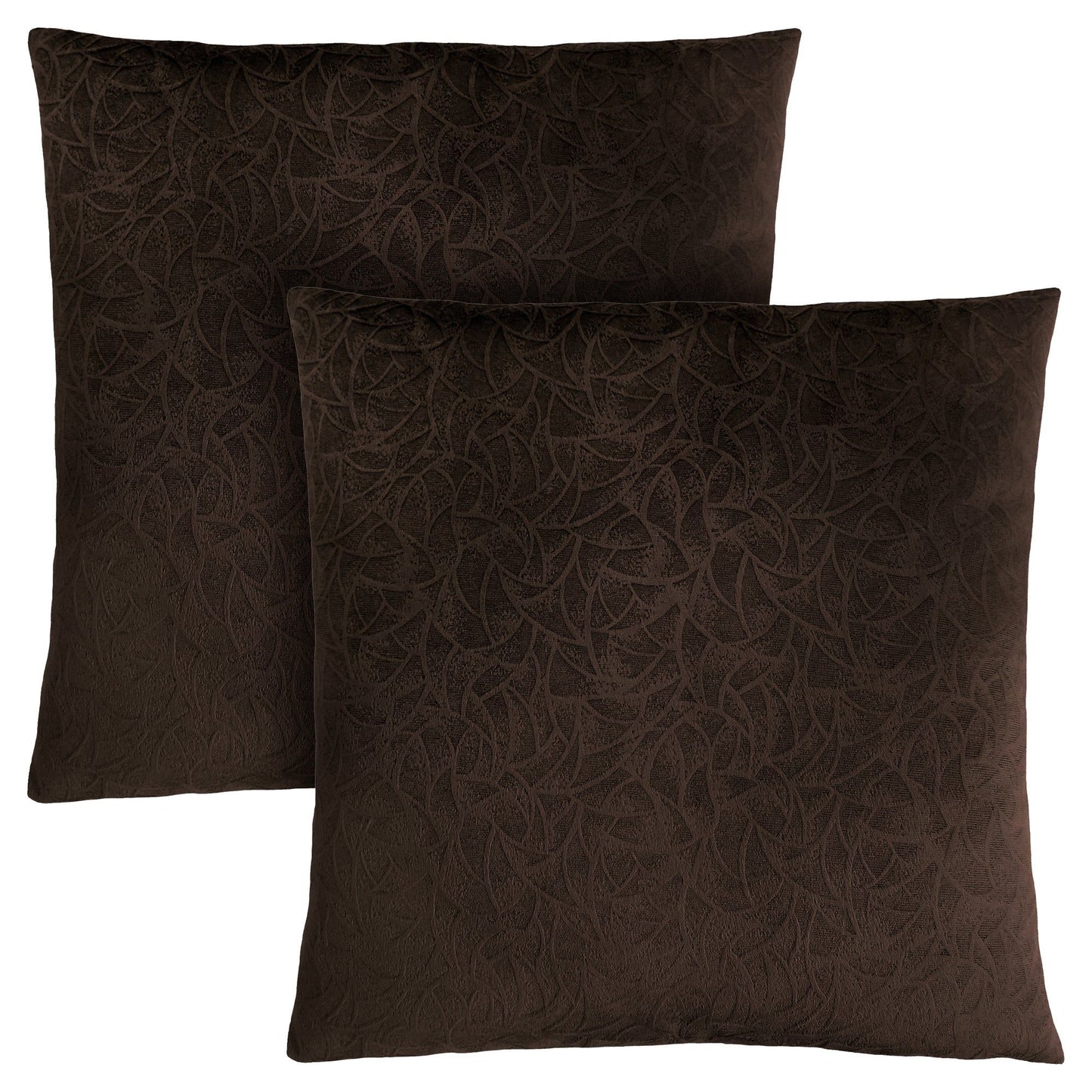 Pillow - 18"X 18" / Dark Brown Floral Velvet / 2Pcs