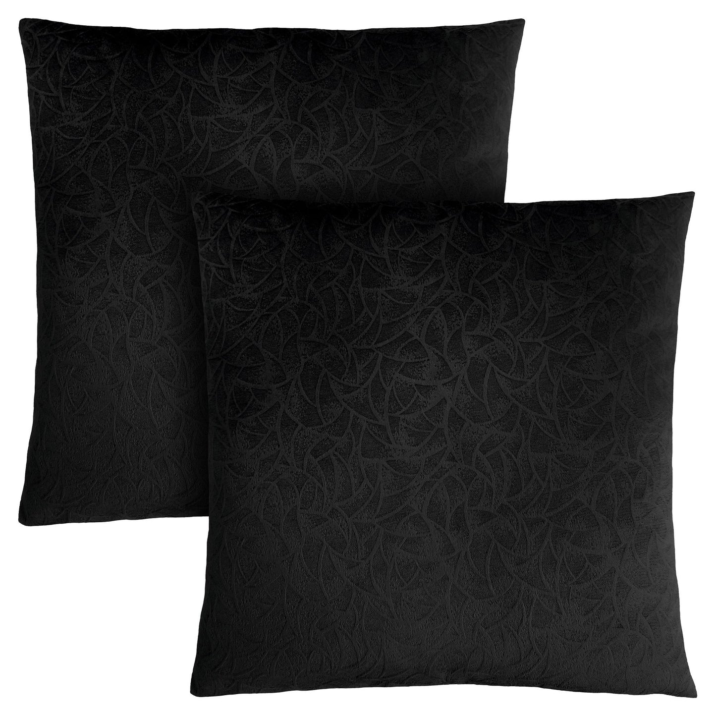 Pillow - 18"X 18" / Black Floral Velvet / 2Pcs