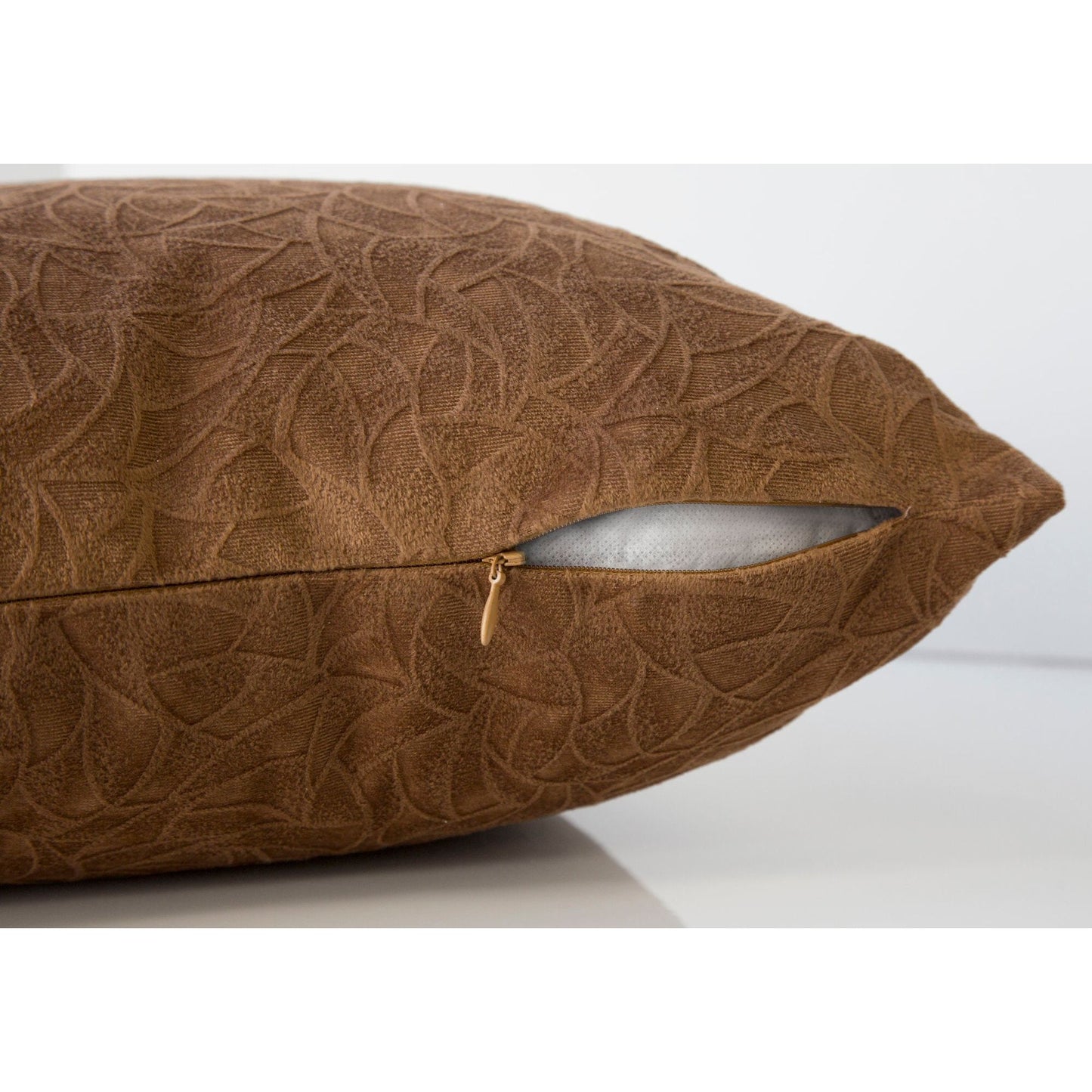 Pillow - 18"X 18" / Light Brown Floral Velvet / 1Pc