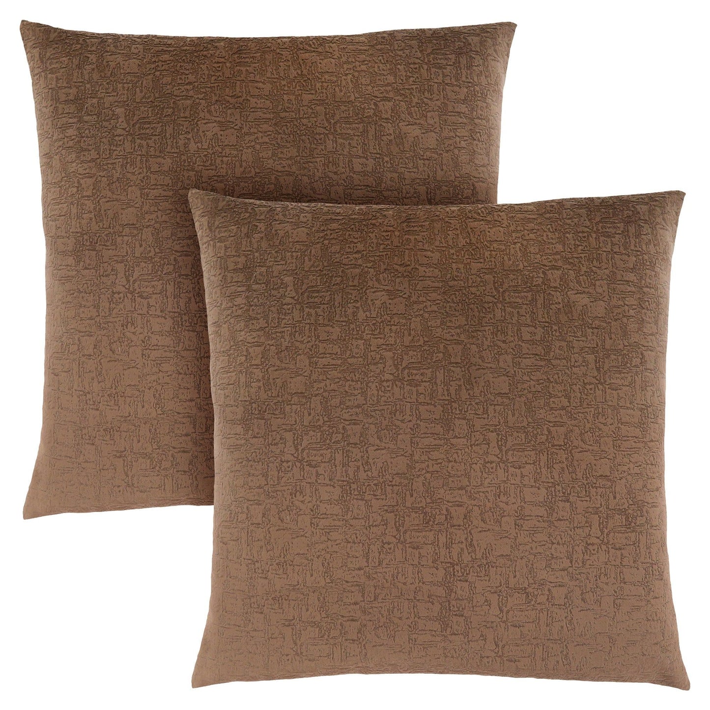 Pillow - 18"X 18" / Light Brown Mosaic Velvet / 2Pcs